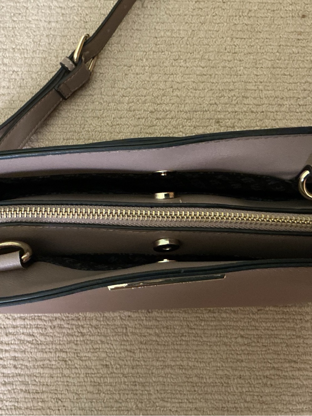 Tan Crossbody Bag with Gold Hardware - Picture 4 of 8